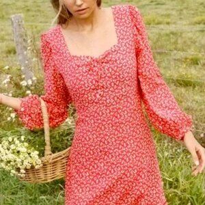 FAITHFULL THE BRAND Calla Floral Crepe Mini Dress